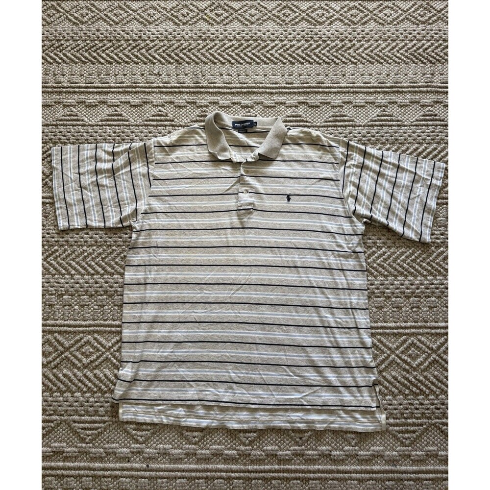 Polo Golf Size XL Pink Striped Ralph Lauren Polo Golf Shirt Short Sleeve